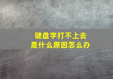 键盘字打不上去是什么原因怎么办