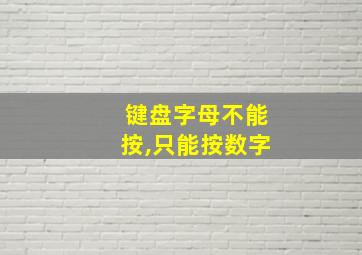 键盘字母不能按,只能按数字