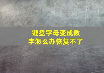 键盘字母变成数字怎么办恢复不了