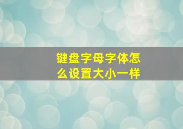 键盘字母字体怎么设置大小一样