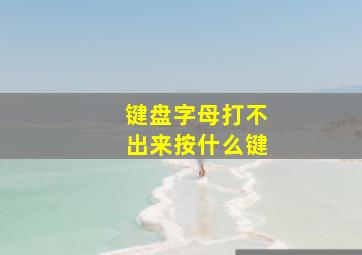 键盘字母打不出来按什么键