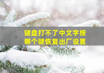 键盘打不了中文字按哪个键恢复出厂设置