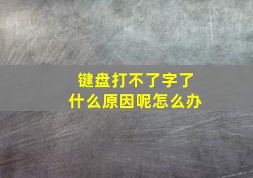 键盘打不了字了什么原因呢怎么办