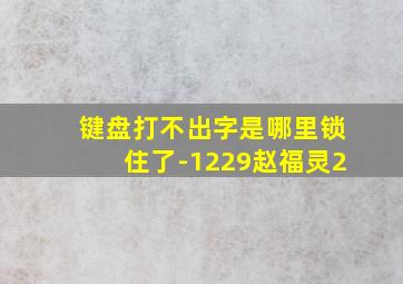 键盘打不出字是哪里锁住了-1229赵福灵2