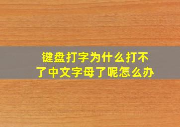 键盘打字为什么打不了中文字母了呢怎么办