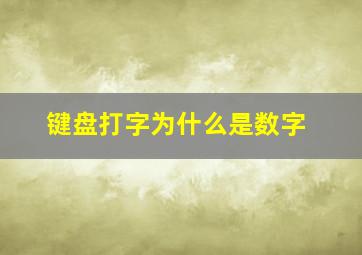 键盘打字为什么是数字