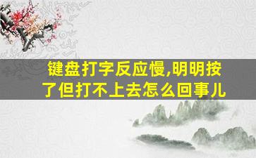 键盘打字反应慢,明明按了但打不上去怎么回事儿