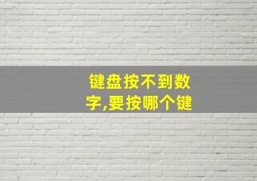 键盘按不到数字,要按哪个键