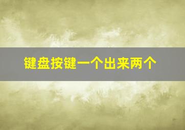 键盘按键一个出来两个