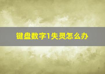 键盘数字1失灵怎么办