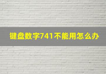 键盘数字741不能用怎么办