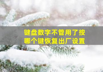 键盘数字不管用了按哪个键恢复出厂设置