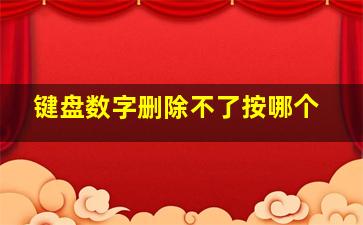 键盘数字删除不了按哪个