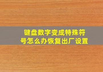 键盘数字变成特殊符号怎么办恢复出厂设置