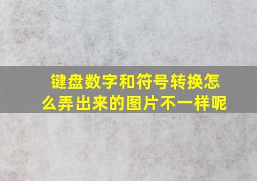 键盘数字和符号转换怎么弄出来的图片不一样呢