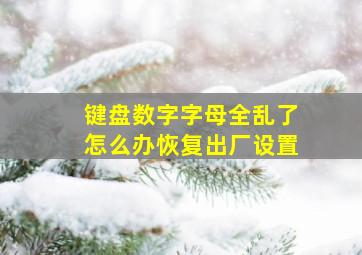 键盘数字字母全乱了怎么办恢复出厂设置