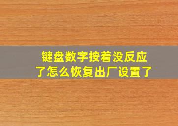 键盘数字按着没反应了怎么恢复出厂设置了