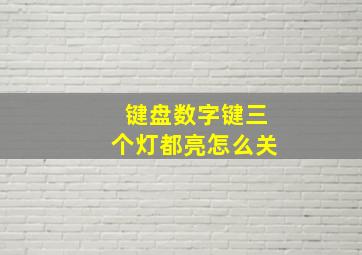 键盘数字键三个灯都亮怎么关