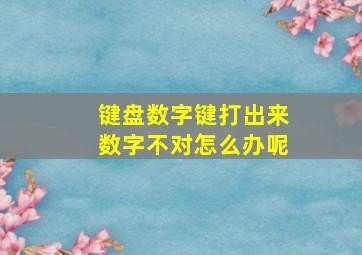 键盘数字键打出来数字不对怎么办呢