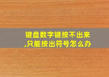 键盘数字键按不出来,只能按出符号怎么办