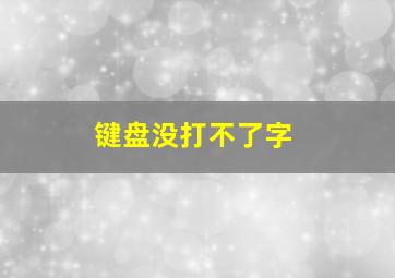 键盘没打不了字