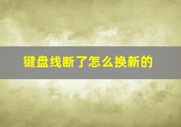 键盘线断了怎么换新的