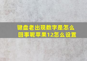 键盘老出现数字是怎么回事呢苹果12怎么设置