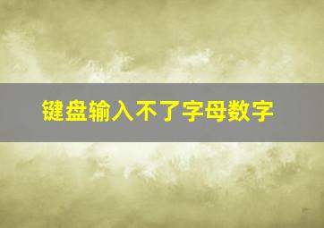 键盘输入不了字母数字