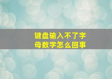 键盘输入不了字母数字怎么回事