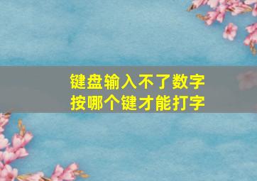 键盘输入不了数字按哪个键才能打字