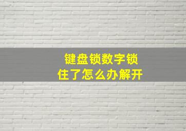 键盘锁数字锁住了怎么办解开