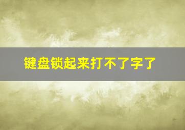 键盘锁起来打不了字了