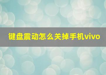 键盘震动怎么关掉手机vivo