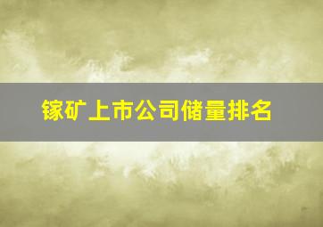 镓矿上市公司储量排名