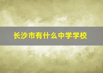 长沙市有什么中学学校