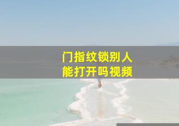 门指纹锁别人能打开吗视频