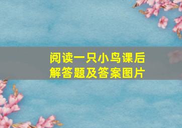 阅读一只小鸟课后解答题及答案图片