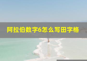 阿拉伯数字6怎么写田字格