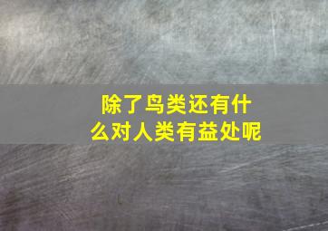 除了鸟类还有什么对人类有益处呢