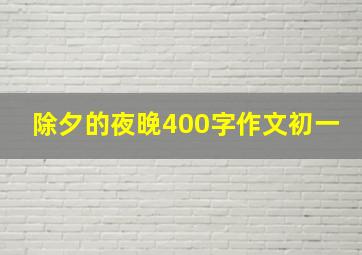 除夕的夜晚400字作文初一