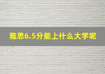 雅思6.5分能上什么大学呢