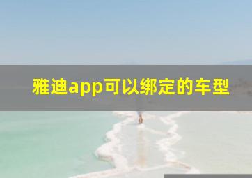 雅迪app可以绑定的车型