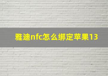 雅迪nfc怎么绑定苹果13