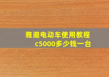 雅迪电动车使用教程c5000多少钱一台