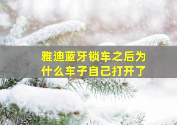 雅迪蓝牙锁车之后为什么车子自己打开了