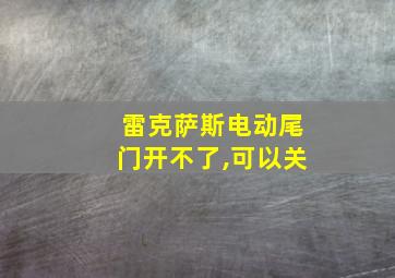 雷克萨斯电动尾门开不了,可以关