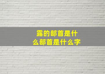 露的部首是什么部首是什么字