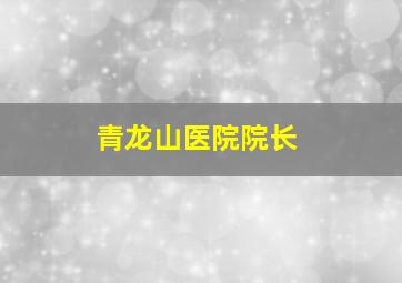 青龙山医院院长