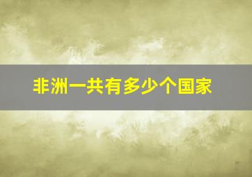 非洲一共有多少个国家