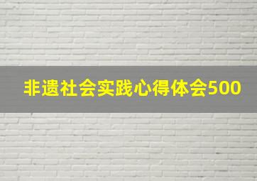 非遗社会实践心得体会500